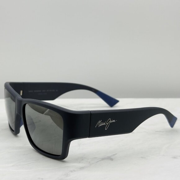 Maui Jim Kaolu MJ0641S-003 Square Sunglasses Blue Wrap Polarized Grey Lens Sport - Picture 2 of 9